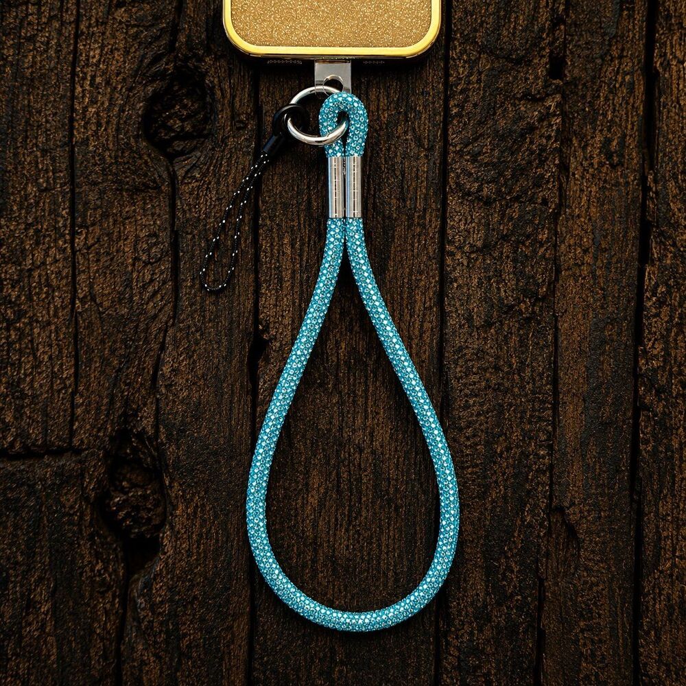 Blue Rhinestone Phone Wrist Strap Charm